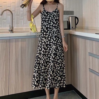 Đầm maxi hoa cúc hai dây