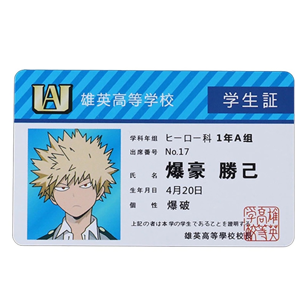 Ảnh thẻ in hình BOKU NO HERO ACADEMIA ver ID Học Viện Anh Hùng card bo góc viền 5*8cm anime chibi