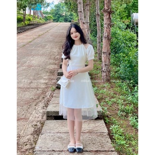 [Ảnh Thật / Sẵn] 🫧 Váy - Đầm Yếm Trắng EMINI🕊