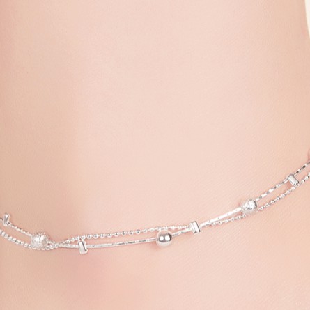 Lắc Chân Nữ Bạc 925 Thiết Kế Đơn Giản Tinh Tế Phong Cách Hàn Quốc UMI JL030