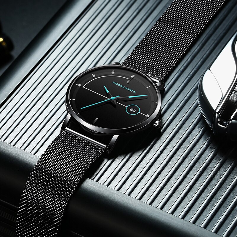 Đồng hồ nam chính hãng Hannah Martin HM-101 dây thép siêu mỏng đẹp máy Nhật cao cấp | BigBuy360 - bigbuy360.vn