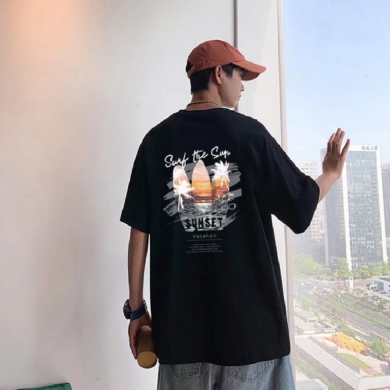 Áo Thun Tay Ngắn Cổ Tròn In Chữ Size M-5XL Phong Cách Hàn Quốc Thời Trang Cho Nam