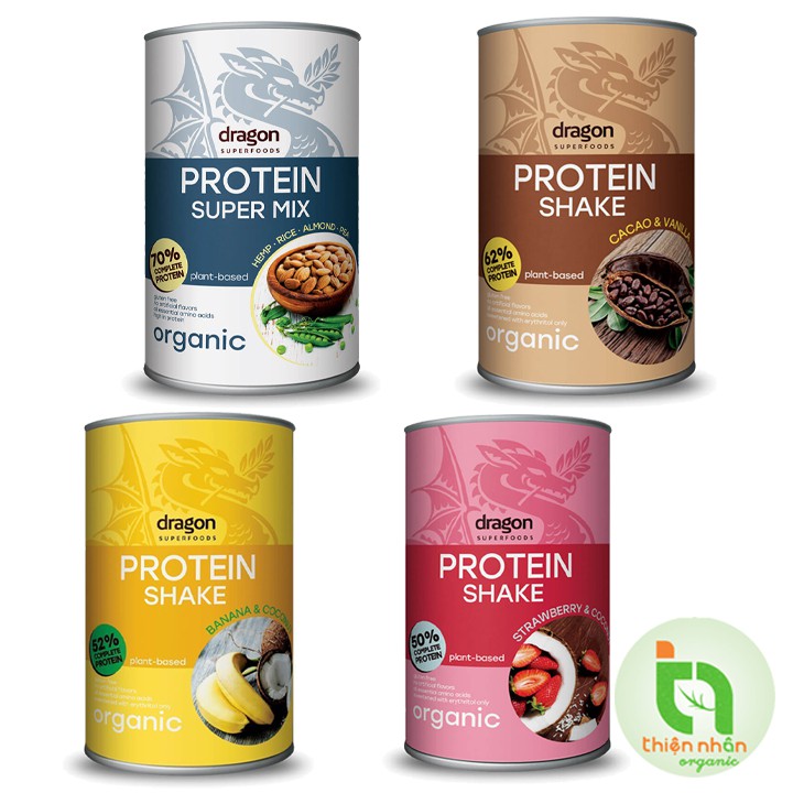 Bột Protein shake hữu cơ Dragon Superfoods đủ vị 450gr/ 500gr