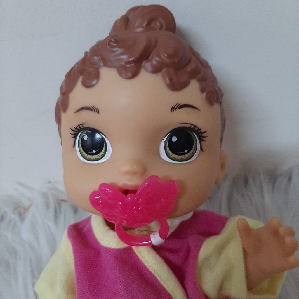 {xã kho} Búp Bê Máy Baby Alive Lil Sounds Hasbro Mỹ Tóc Nhựa Nâu - Búp bê tương tác dành cho bé từ 3 tuổi