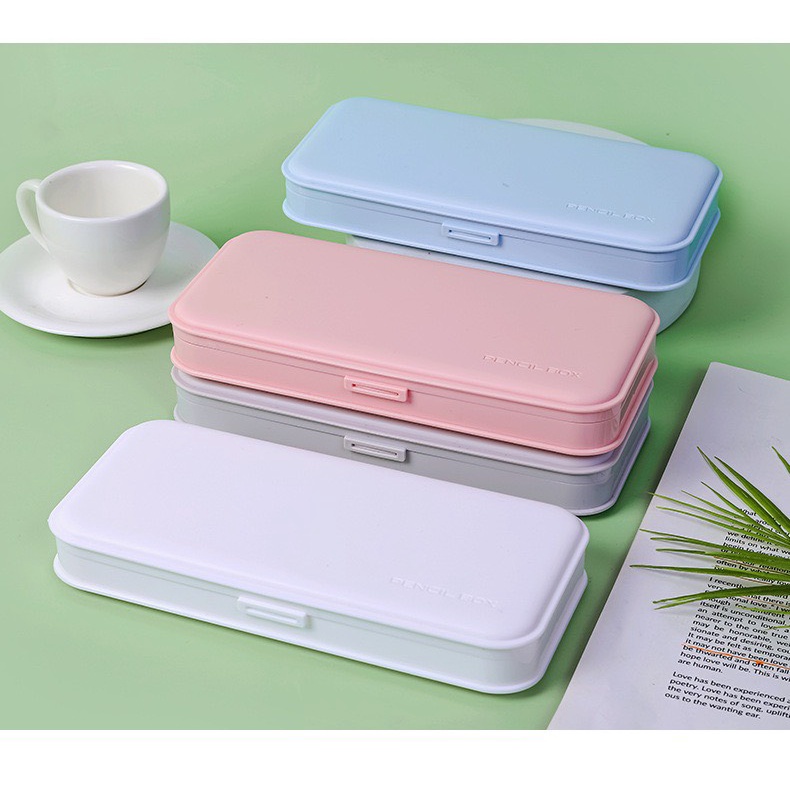 TÚI ĐỰNG BÚT - HỘP ĐỰNG BÚT PENCIL BOX BẰNG NHỰA PP MÀU MACARON DỄ THƯƠNG PHONG CÁCH HÀN QUỐC