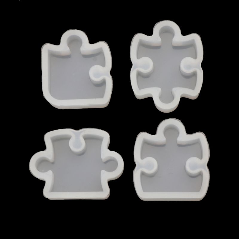 Bộ 4 Khuôn Silicone Làm Trang Sức Hình Mảnh Ghép Hình