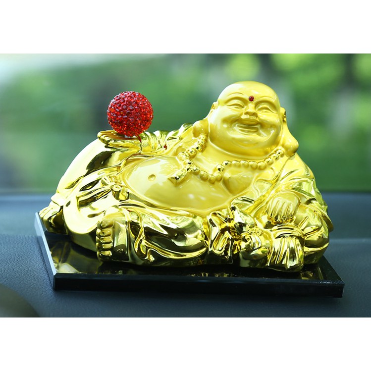 Tượng phật Di Lặc quạt phe phẩy quả cầu xoay bằng năng lượng mặt trời