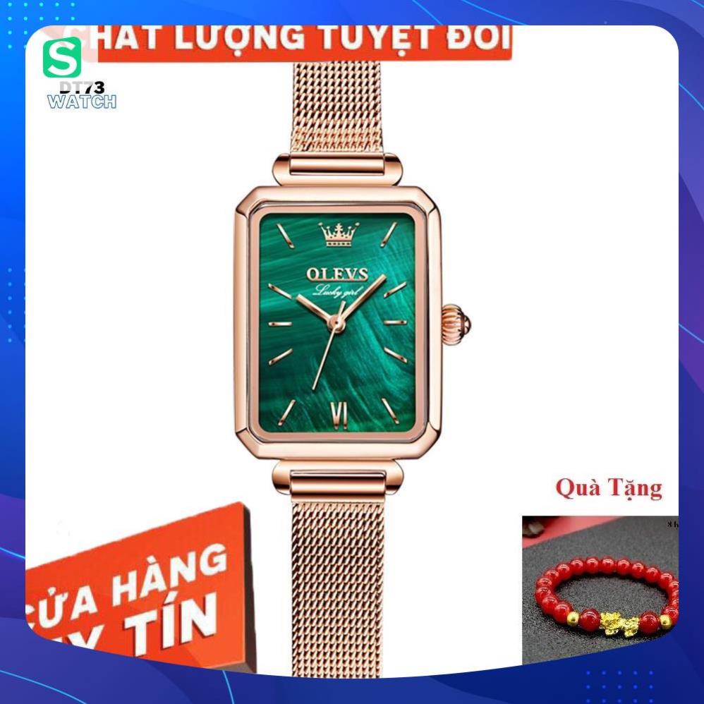 Đồng Hồ OLEVS 6624 Dây Da/Thép Không Gỉ Chống Nước Mặt Vuông Giá Rẻ Thời Trang Thanh Lịch Cho Nữ