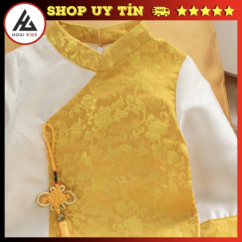 Áo dài cách tân Hogi cho bé trai chất liệu gấm cao cấp ,hàng đủ size có 3 màu - Hogi clothing