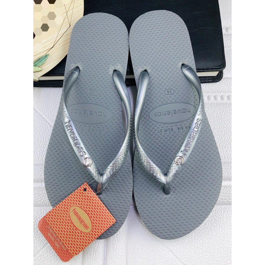 Dép Kẹp Thái Havaianas Nữ Đính Đá Tông Lào Đi Biển Dép Quai Kẹp Havanas Xỏ Ngón Cao Su Êm Chân Chống Trơn Trượt