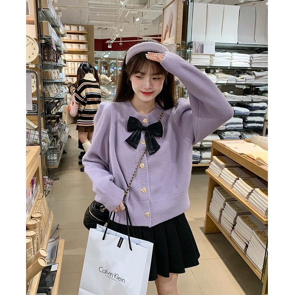 Áo khoác cardigan dệt kim Xiaozhainv phong cách Hàn Quốc xinh xắn thời trang cho nữ