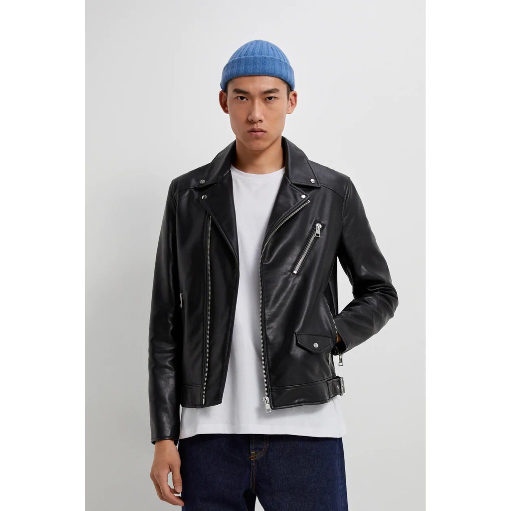 Áo khoác da Zara biker jacket nam auth chính hãng