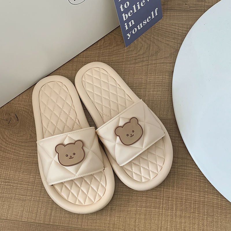 Dép gấu ulzang đế trần chỉ 2 màu cute Minn Shoes (D55)