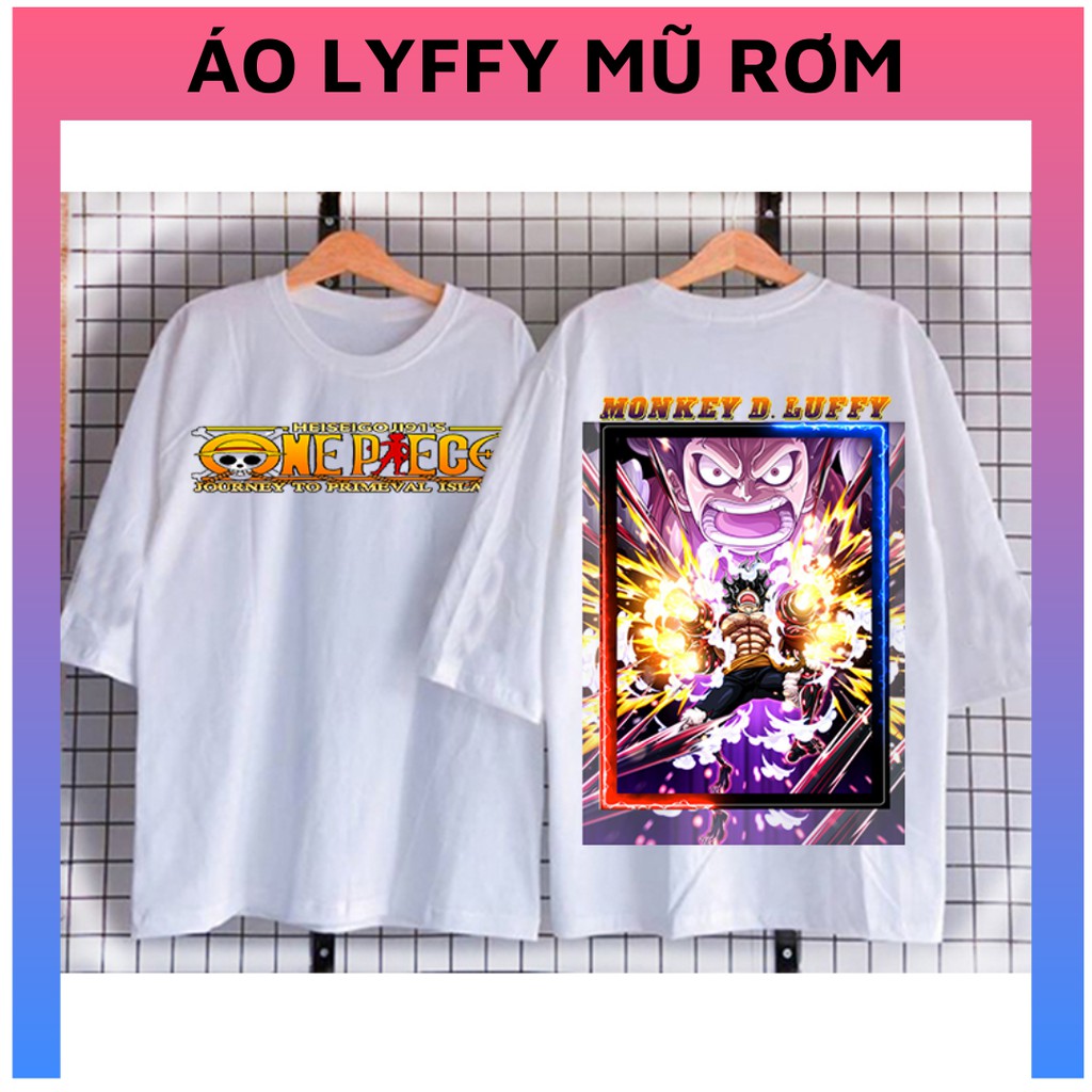 [Giảm Giá Sốc] ÁO ONE PIECE LUFFY 👉FREESHIP👈 Mẫu áo thun tay lỡ unisex màu trắng FreeSize dưới 65KG