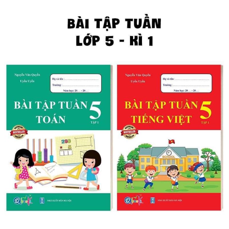 Sách - Combo Bài Tập Tuần Toán Và Tiếng Việt Lớp 5 - Học Kì 1