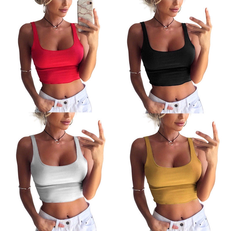 Áo lửng cổ chữ U không tay gợi cảm cho nữ | BigBuy360 - bigbuy360.vn