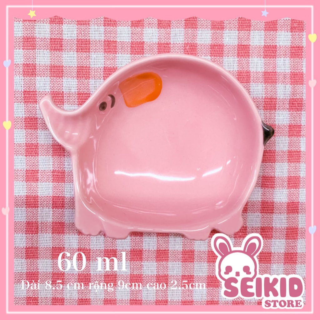 Bát sứ ăn dặm, đựng gia vị xinh xắn hình con voi đủ màu Seikid Store 60ml