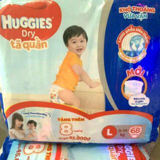 Tã quần Huggies l68(tặng thêm 8miếng)