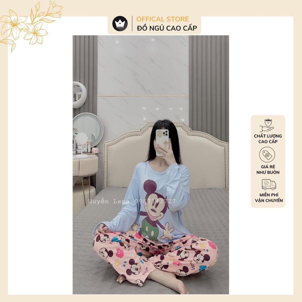Bộ đồ nữ chất cotton hình dễ thương,chất vải mềm mại thoáng mát | BigBuy360 - bigbuy360.vn