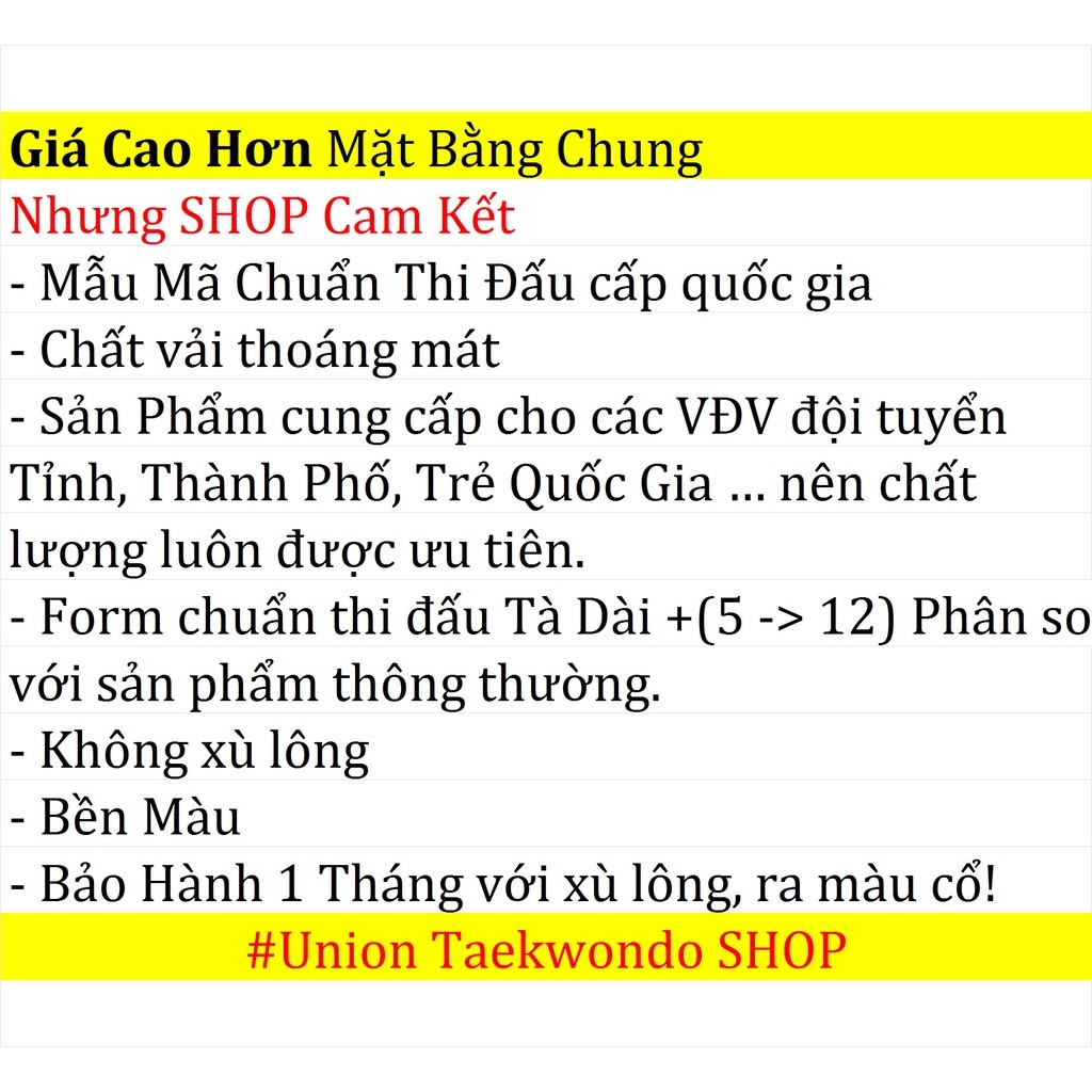 Võ Phục Taekwondo KWON Kim Cương Lưới TÀ DÀI CHUẨN THI ĐẤU x UnionTaekwondoSHOP dobok