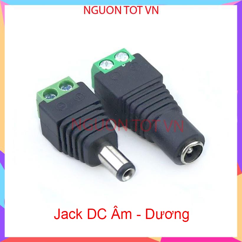 Giắc nối nguồn DC 5.5x2.1mm, Jack nối nguồn DC, jack chuyển đổi đầu ra nguồn DC sang dạng DC tròn 5.5x2.1mm