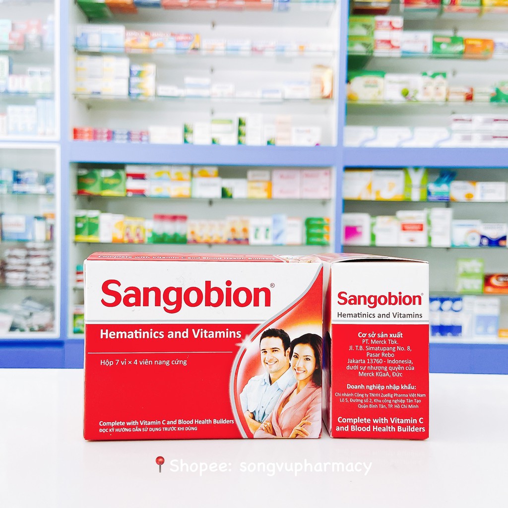 Viên uống Sangobion bổ sung sắt,các thành phần tạo máu và khoáng chất cho bà bầu,người thiếu máu - Hộp 28V