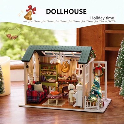 Nhà búp bê DIY Doll House_ HOLIDAY TIME_CÓ MICA+ KEO 8009-D