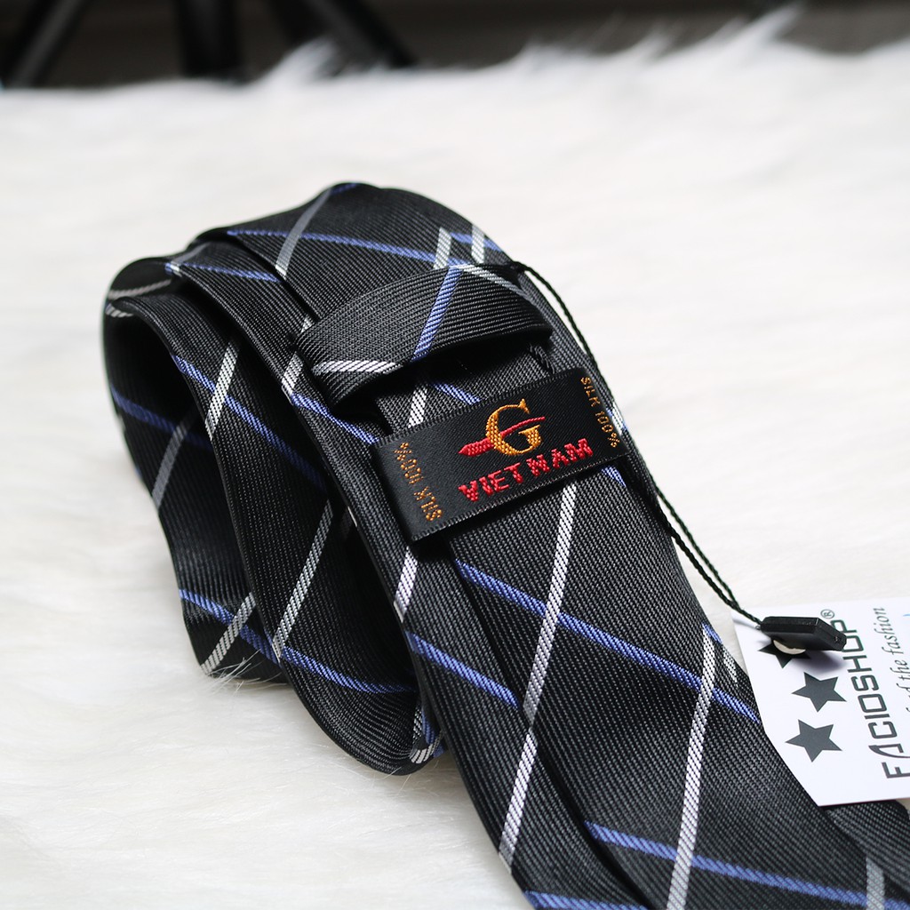 Cà vạt đen KING caravat nam hàn quốc bản nhỏ 6cm cho học sinh công sở và chú rể C54