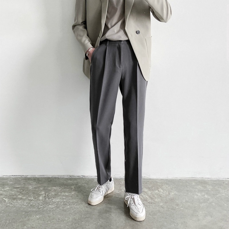 Quần Tây Nam Dài Ống Rộng Màu Trơn Thời Trang Hàn Quốc Size S-4XL Quần tây nam phong cách Hàn sang trọng
