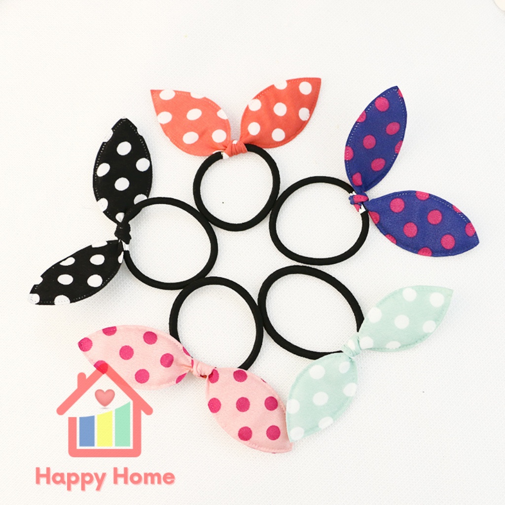 Dây buộc tóc tai thỏ co giãn đáng yêu cho bé gái màu sắc ngẫu nhiên Happy Home
