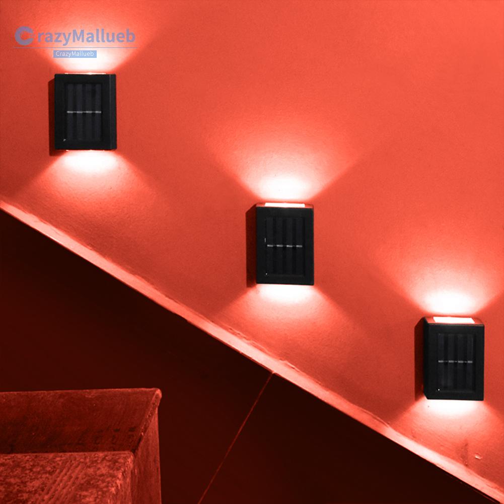 Crazymallueb❤2pcs LED Solar Light Smart Light-Control Colorful Wall Lamp Garden Decor❤Lighting