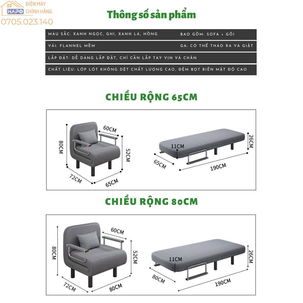 Ghế Sopha gấp gọn thông minh tiện lợi, Sofa giường đa năng 2 trong 1, Sofa bed kiểu dáng Hàn Quốc | BigBuy360 - bigbuy360.vn