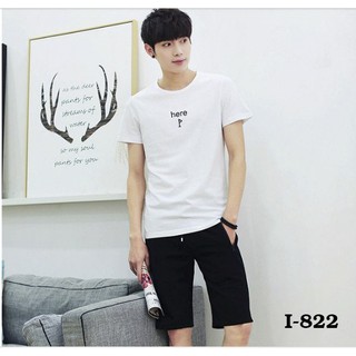I-822 áo thun nam tay ngắn in here
