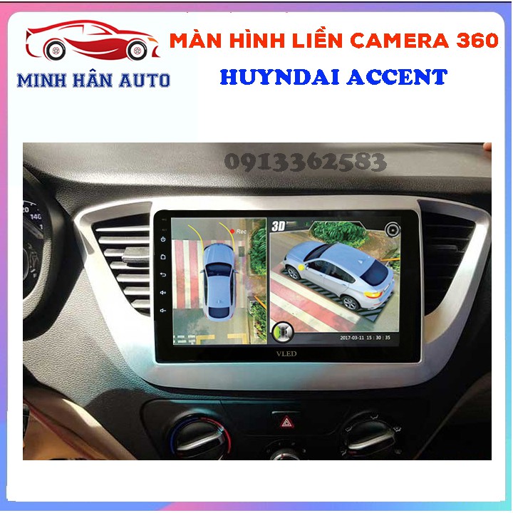 Bộ màn hình liền camera 360 cho xe HUYNDAI ACCENT- giá màn hình dvd ô tô, camera ô tô 360 độ, bán buôn phụ kiện ô tô