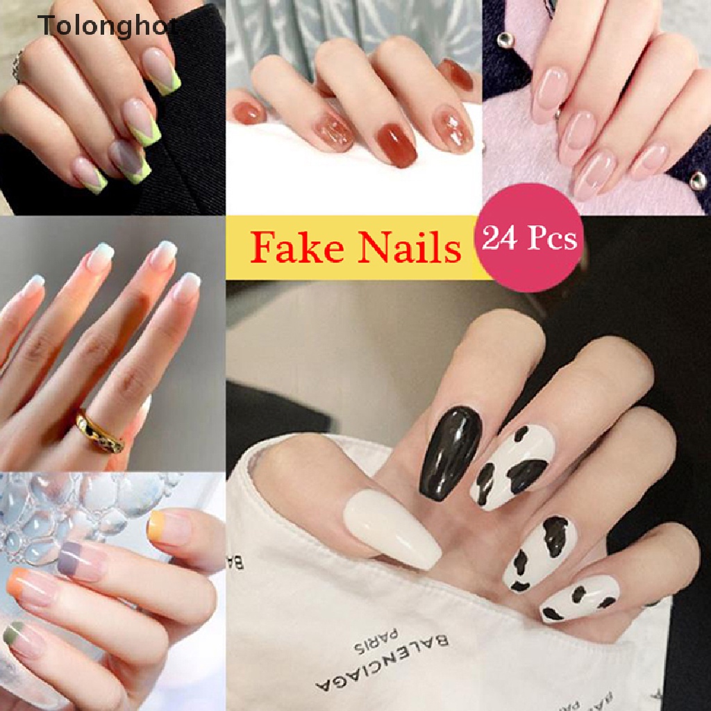 Bộ 24 Móng Tay Giả Trang Trí Nghệ Thuật