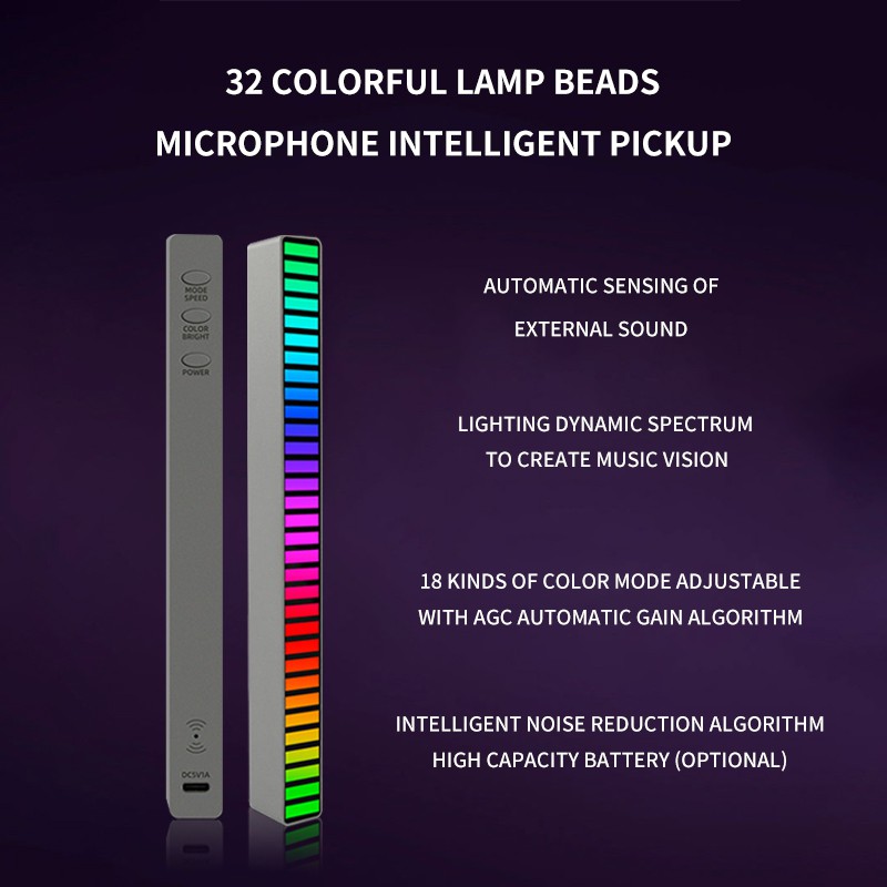 Đèn LED RGB bằng nhựa cổng usb điều khiển giọng nói điều chỉnh gắn xe hơi hỗ trợ kiểm soát APP | BigBuy360 - bigbuy360.vn