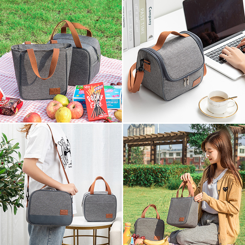 Túi Đựng Hộp Cơm Trưa Xách Tay Lót Giấy Nhôm Dày Dặn Cách Nhiệt Tiện Dụng