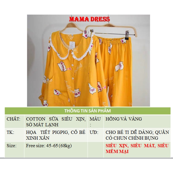 Bộ sau sinh mặc nhà COTTON FREE SIZE cho mẹ ở cữ - bộ đồ bầu XINH-XỊN-ĐẸP giá rẻ CHO BÉ TI TIỆN B11