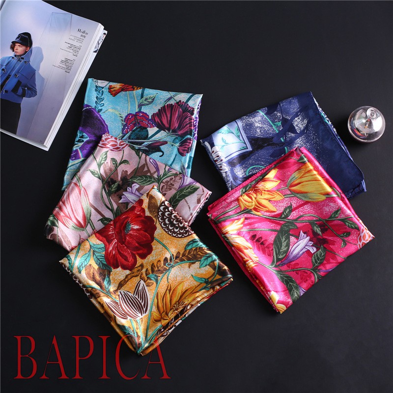 Khăn lụa vuông 90x90 bandana turban làm áo,khăn bandana nữ choàng cổ đội đầu C1