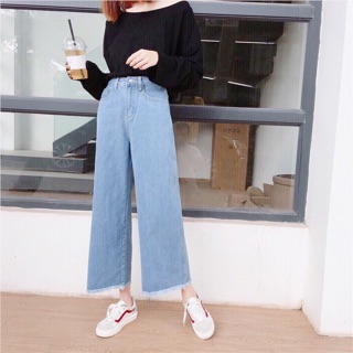 Quần cullotes jeans dài