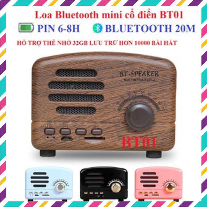 Loa bluetooth mini cổ điển BT01 HOMME