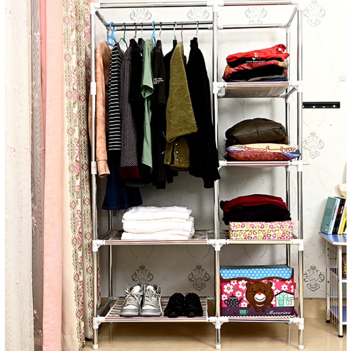 Tủ vải đựng quần áo 2 buồng 6 ngăn vững chãi hàng Việt Nam chính hãng dododios