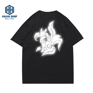 Áo Phông Phản Quang Nam Nữ In Hình Cáo FOX Cotton 75