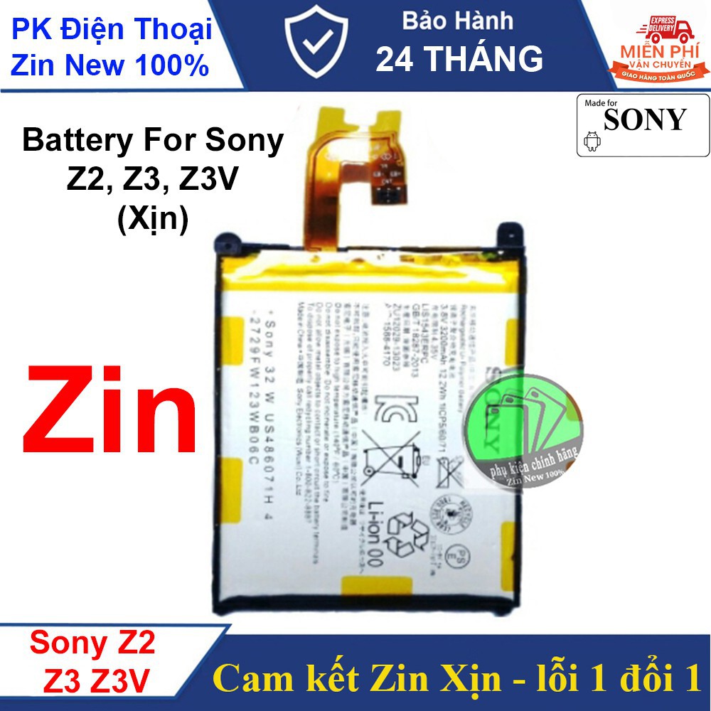 Pin Sony Z2, Z3v Chuẩn Chính hãng -Bảo hành 12 tháng