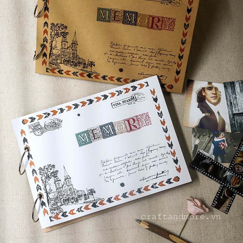 Scrapbook DIY Album ảnh dán MEMORY