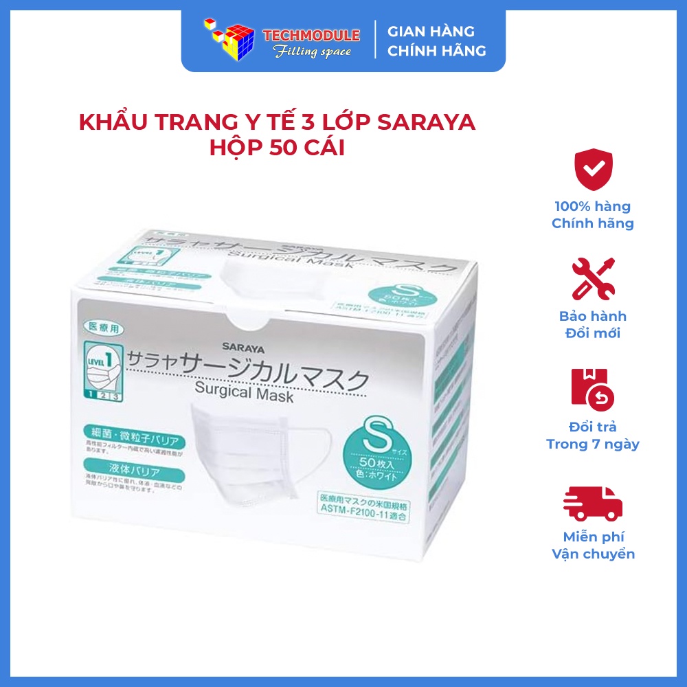 Khẩu trang Y Tế 3 lớp Nhật Bản - Saraya SP2 50 cái/hộp