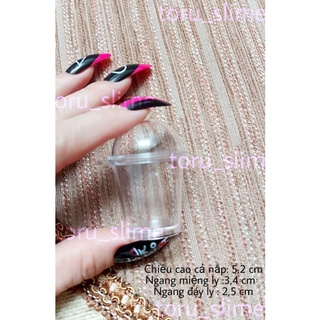 Ly Nắp Cầu Mica 10 cái đựng cốm toru_slime