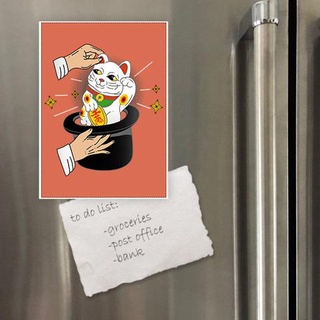 Nam châm hít dán tủ lạnh để trang trí in hình Magic Cat