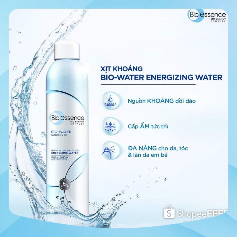 Combo 2 nước xịt khoáng Bio-Water Energizing Water 300ml và 100ml cấp ẩm dưỡng da mềm mịn ngay tức thì