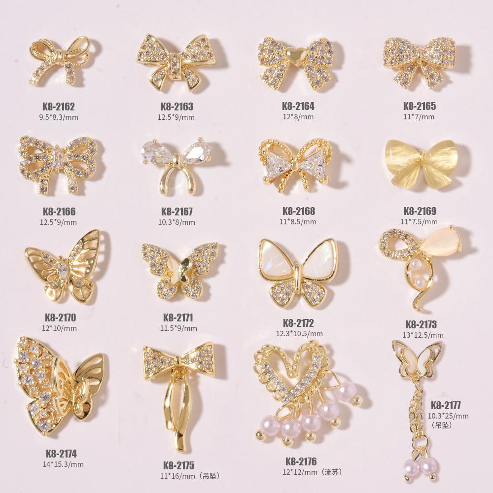Dây Xích Đính Đá Hình Nơ Trang Trí Móng Tay Nghệ Thuật